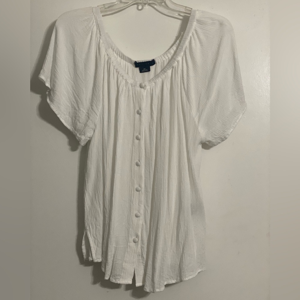 Sanctuary White Button-Front Blouse